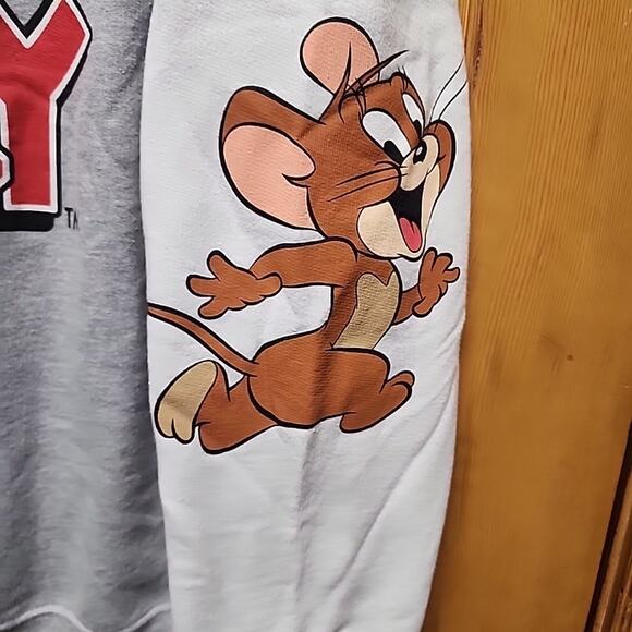 Vtg Tom And Jerry Red White GrayCrew Neck Long Sleeve Pullover Sweatshirt Medium - Picture 4 of 8